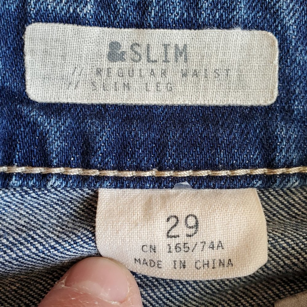 H&M Medium Wash Slim Leg Regular Waist Jeans Size 29 - Picture 7 of 15